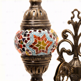 Close-up of Multicolor multicolor jewel mosaic glass globe pattern — wall sconce (ENV APN1042)