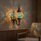 Multicolor multicolor jewel Turkish mosaic wall sconce in styled room — handmade Moroccan wall sconce (ENV APN2010)
