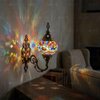 Multicolor multicolor jewel Turkish mosaic wall sconce in styled room — handmade Moroccan wall sconce (ENV APN2012)