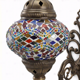 Close-up of Multicolor multicolor jewel mosaic glass globe pattern — wall sconce (ENV APN2012)
