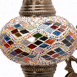 Close-up of Multicolor multicolor jewel mosaic glass globe pattern — wall sconce (ENV APN3002)