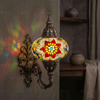 Multicolor multicolor jewel Turkish mosaic wall sconce in styled room — handmade Moroccan wall sconce (ENV APN3007)