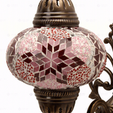 Close-up of Pink pink rose mosaic glass globe pattern — wall sconce (ENV APN3008)