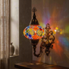 Multicolor multicolor jewel Turkish mosaic wall sconce in styled room — handmade Moroccan wall sconce (ENV APN3012)