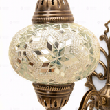 Close-up of Clear clear neutral mosaic glass globe pattern — wall sconce (ENV APN3015)
