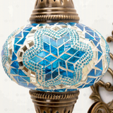 Close-up of Blue blue jewel mosaic glass globe pattern — wall sconce (ENV APN3016)