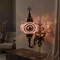 Pink pink rose Turkish mosaic wall sconce in styled room — handmade Moroccan wall sconce (ENV APN3020)