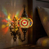 Multicolor multicolor jewel Turkish mosaic wall sconce in styled room — handmade Moroccan wall sconce (ENV APN3021)