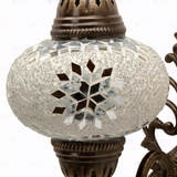 Close-up of White white glow mosaic glass globe pattern — wall sconce (ENV APN3022)
