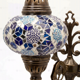 Close-up of Blue blue jewel mosaic glass globe pattern — wall sconce (ENV APN3028)
