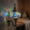 Blue blue jewel Turkish mosaic wall sconce in styled room — handmade Moroccan wall sconce (ENV APN3040)