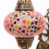 Close-up of Pink pink rose mosaic glass globe pattern — wall sconce (ENV APN3046)
