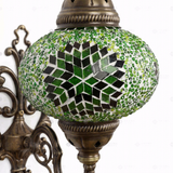 Close-up of Green green jewel mosaic glass globe pattern — wall sconce (ENV APN3048)