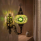 Green green jewel Turkish mosaic wall sconce in styled room — handmade Moroccan wall sconce (ENV APN3050)