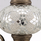 Close-up of White white glow mosaic glass globe pattern — wall sconce (ENV APN3054)