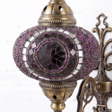 Close-up of Purple purple jewel mosaic glass globe pattern — wall sconce (ENV APN3059)