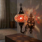 Amber warm amber Turkish mosaic wall sconce in styled room — handmade Moroccan wall sconce (ENV APN3090)