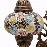 Close-up of Multicolor multicolor jewel mosaic glass globe pattern — wall sconce (ENV APN3091)