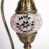 Close-up of Pink pink rose mosaic glass globe pattern — table lamp (ENV DVN1034)