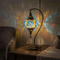 Multicolor multicolor jewel Turkish mosaic table lamp in styled room — handmade Moroccan table lamp (ENV DVN2010)