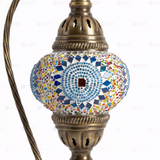 Close-up of Multicolor multicolor jewel mosaic glass globe pattern — table lamp (ENV DVN2010)
