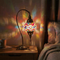 Multicolor multicolor jewel Turkish mosaic table lamp in styled room — handmade Moroccan table lamp (ENV DVN2012)