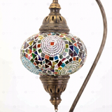 Close-up of Multicolor multicolor jewel mosaic glass globe pattern — table lamp (ENV DVN3001)