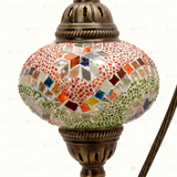 Close-up of Multicolor multicolor jewel mosaic glass globe pattern — table lamp (ENV DVN3004)