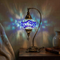 Blue blue jewel Turkish mosaic table lamp in styled room — handmade Moroccan table lamp (ENV DVN3005)
