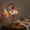 Multicolor multicolor jewel Turkish mosaic table lamp in styled room — handmade Moroccan table lamp (ENV DVN3012)
