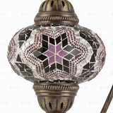 Close-up of Warm Tones mixed warm mosaic glass globe pattern — table lamp (ENV DVN3019)