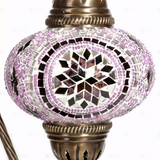 Close-up of Pink pink rose mosaic glass globe pattern — table lamp (ENV DVN3020)