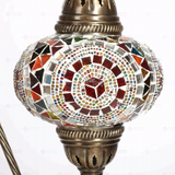 Close-up of Multicolor multicolor jewel mosaic glass globe pattern — table lamp (ENV DVN3021)