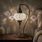 White white glow Turkish mosaic table lamp in styled room — handmade Moroccan table lamp (ENV DVN3023)
