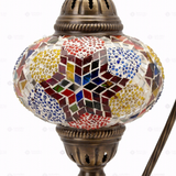 Close-up of Multicolor multicolor jewel mosaic glass globe pattern — table lamp (ENV DVN3024)