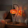 Amber warm amber Turkish mosaic table lamp in styled room — handmade Moroccan table lamp (ENV DVN3025)