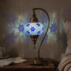 Blue blue jewel Turkish mosaic table lamp in styled room — handmade Moroccan table lamp (ENV DVN3027)