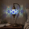 Blue blue jewel Turkish mosaic table lamp in styled room — handmade Moroccan table lamp (ENV DVN3027)