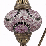 Close-up of Pink pink rose mosaic glass globe pattern — table lamp (ENV DVN3041)