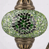 Close-up of Green green jewel mosaic glass globe pattern — table lamp (ENV DVN3048)