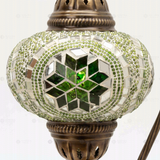 Close-up of Green green jewel mosaic glass globe pattern — table lamp (ENV DVN3050)