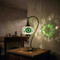 Green green jewel Turkish mosaic table lamp in styled room — handmade Moroccan table lamp (ENV DVN3055)