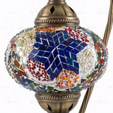 Close-up of Multicolor multicolor jewel mosaic glass globe pattern — table lamp (ENV DVN3061)