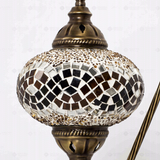 Close-up of Warm Tones mixed warm mosaic glass globe pattern — table lamp (ENV DVN3064)