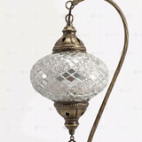 Close-up of White white glow mosaic glass globe pattern — table lamp (ENV DVN3068)