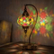 Multicolor multicolor jewel Turkish mosaic table lamp in styled room — handmade Moroccan table lamp (ENV DVN3091)