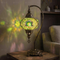 Green green jewel Turkish mosaic table lamp in styled room — handmade Moroccan table lamp (ENV DVN3096)