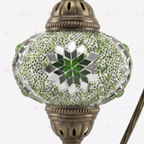 Close-up of Green green jewel mosaic glass globe pattern — table lamp (ENV DVN3096)