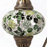 Close-up of Green green jewel mosaic glass globe pattern — table lamp (ENV DVN3100)