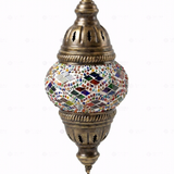 Close-up of Multicolor multicolor jewel mosaic glass globe pattern — pendant light (ENV DYN1010)